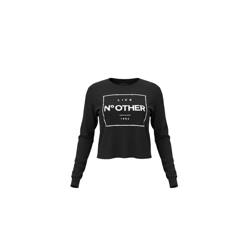 Rue21 Popular Girl Crop Top Womens XL Black New Graphic Long Sleeve Cotton